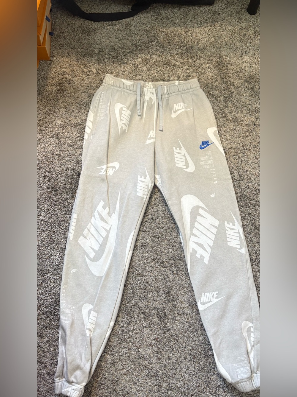 Nike  Grey All-Over Logo Jogger Bottoms